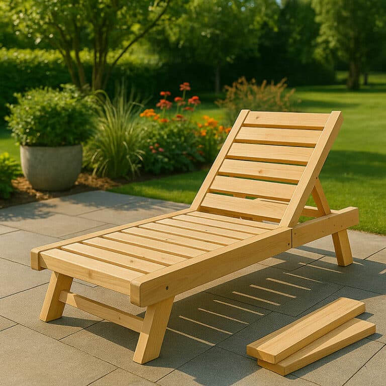 chaise longue en bois