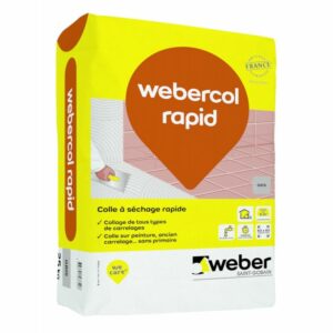 Mortier-colle pour carrelage Weber Col Rapide - Sac de 25 Kg Gris