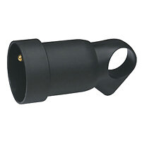 Prolongateur Plastique 2P+T 16A avec Anneau et Étiquette Gencod - Noir