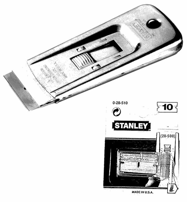 Gratte-vitres STANLEY métal – Outil professionnel pour peinture, colle et vitrage