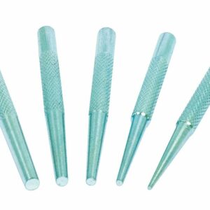 Etui de 5 chasse-pointes en acier zingué – Corps moleté 8mm pour bricolage et rénovation