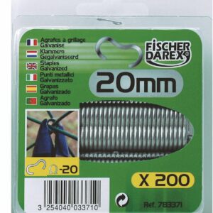 Agrafes à grillage galvanisées 20mm - Pack de 200