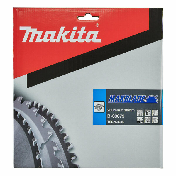 Lame carbure MAKBLADE MAKITA B-33679 pour scies sur table 260/30/24 Bois