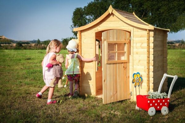 Timbela M550-1 Maison en bois pour enfants SANS PLANCHER - 112x146xH152cm / 1.1m2