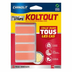 Koltout Strop Prédécoupé x10 - Collage Ultra-Résistant pour Tous Matériaux