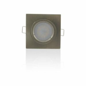 Support spot encastrable carré orientable Aluminium brossé - Sans douille