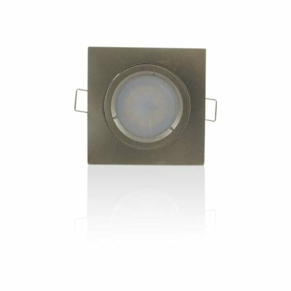 Support spot encastrable carré orientable Aluminium brossé - Sans douille