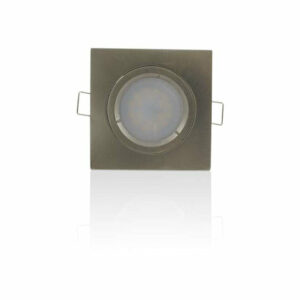 Support spot encastrable carré orientable Aluminium brossé