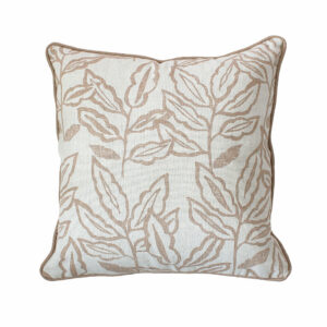 Coussin déhoussable en coton recyclé Chambray avec design exclusif