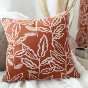 Coussin déhoussable en coton recyclé Chambray avec design exclusif