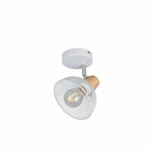 Applique grillage et bois e27 coloris gris