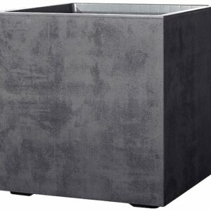 Pot de fleurs Cubo Millennium Anthracite à réserve d'eau et roulettes 49cm