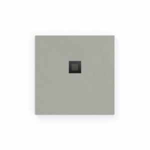 Receveur de douche en marbre coulé 80x80cm avec siphon - Gris