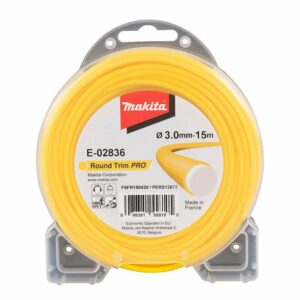 Bobine de fil co-extrudé jaune 3,0mm x 15m rond MAKITA E-02836 pour une coupe précise et résistante