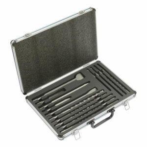 Coffret de 12 forets, 2 pointes, 3 burins MAKITA B-64680 à emmanchement SDS-PLUS pour travaux de perçage et de burinage