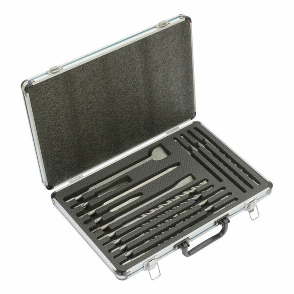 Coffret de 12 forets, 2 pointes, 3 burins MAKITA B-64680 à emmanchement SDS-PLUS pour travaux de perçage et de burinage