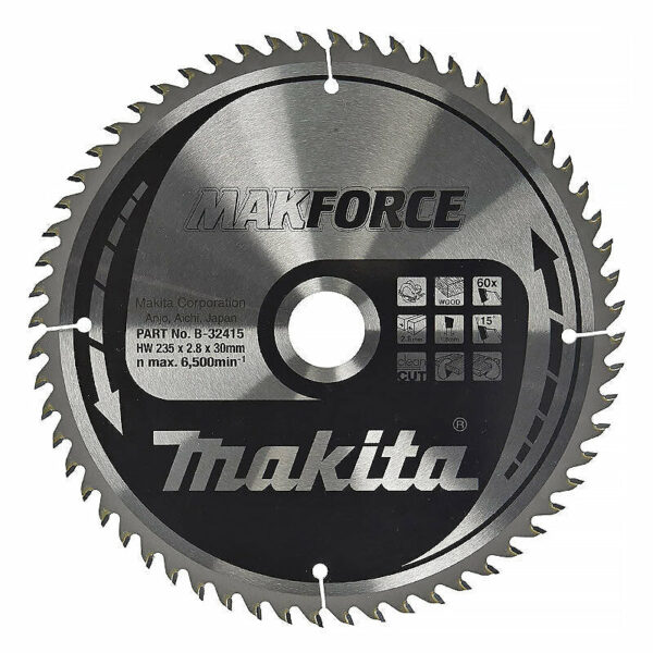 Lame de scie MAKITA B-32415 235 x 30 60 dents pour des découpes précises