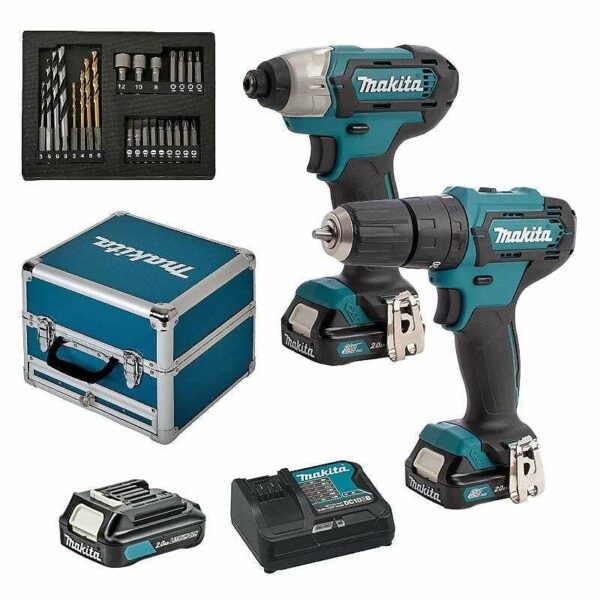 Pack Perceuse / Visseuse MAKITA CLX228SAX2 Li-ion 10,8V (3x2Ah) - Kit d'outils de haute performance