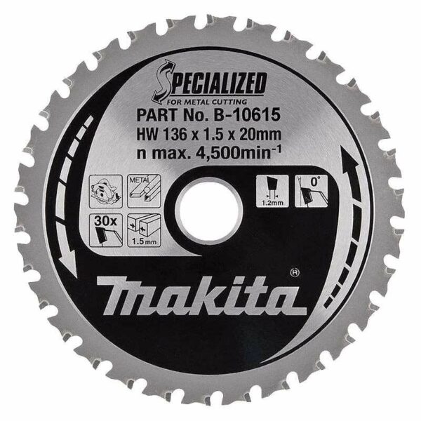 Lame de Scie Circulaire MAKITA B-69303 Carbure Métal Ø136mm pour une découpe précise et efficace !