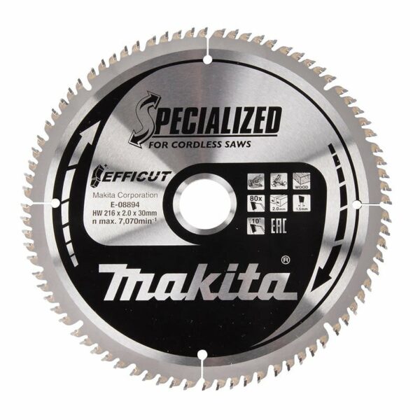 Lames carbure "EFFICUT" pour bois, pour scies radiales à batterie MAKITA