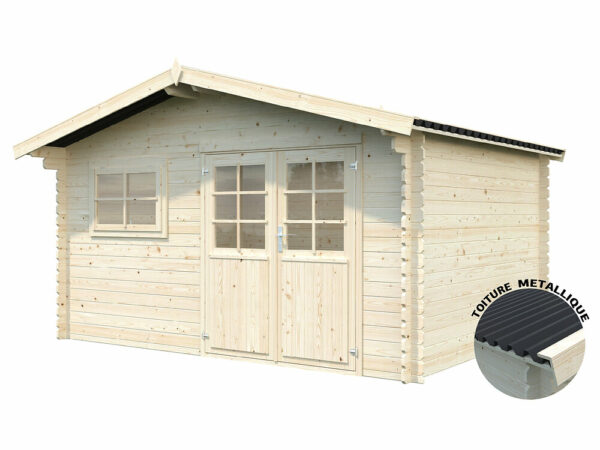Abri Bois Pila 2 Toiture métallique SU 11,3m²