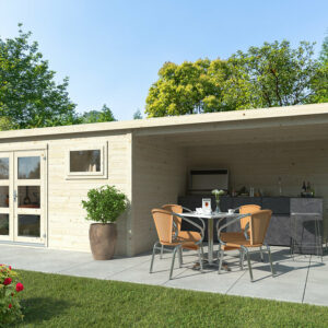 Abris Bois Lya 2 + Pergola latérale SU 10,5+8,7m²