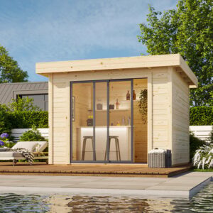 Abri bois / Studio de jardin Lydia baie coulissante aluminium SU 8m2