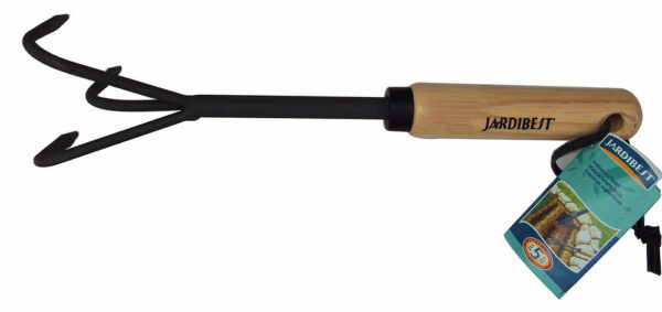 Outil griffe piocheuse 3 dents pour aérer et travailler sols de balcon, massif et rocaille
