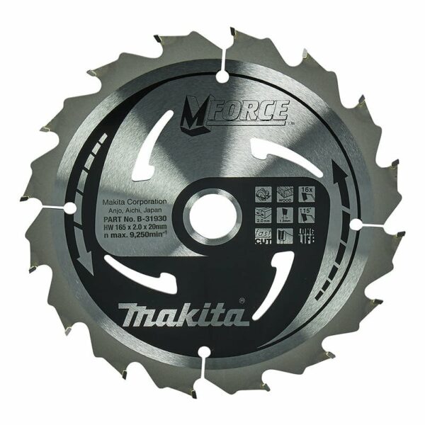 Lames carbure "Mforce" pour scies circulaires MAKITA - Coupe rapide et propre pour le bois