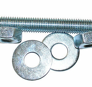 2 Tiges Filetées en Acier Zingué D.10mm 200mm avec Écrou et Rondelle – Idéal pour Constructions Mécaniques et Bâtiments