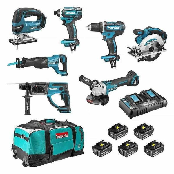 Pack 7 outils MAKITA DLX7013PT1 18V (5x5Ah) pour des travaux de bricolage efficaces
