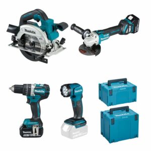 Pack 4 machines MAKITA 18 V - DLX4154TJ - en coffret avec batteries et chargeur pour vos travaux professionnels