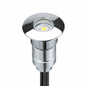 Mini spot LED encastrable rond 0,3W DC12V diamètre 24mm étanche IP67 - Bleu