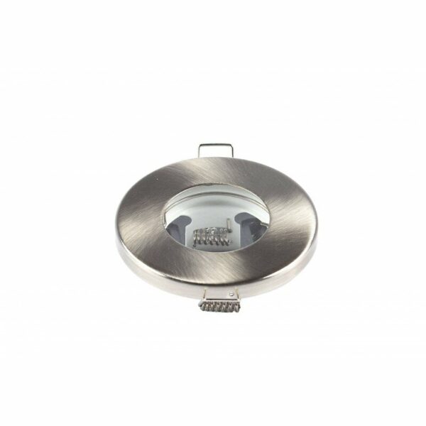 Support de spot étanche IP65 - rond aluminium brossé - GU10 - Rond