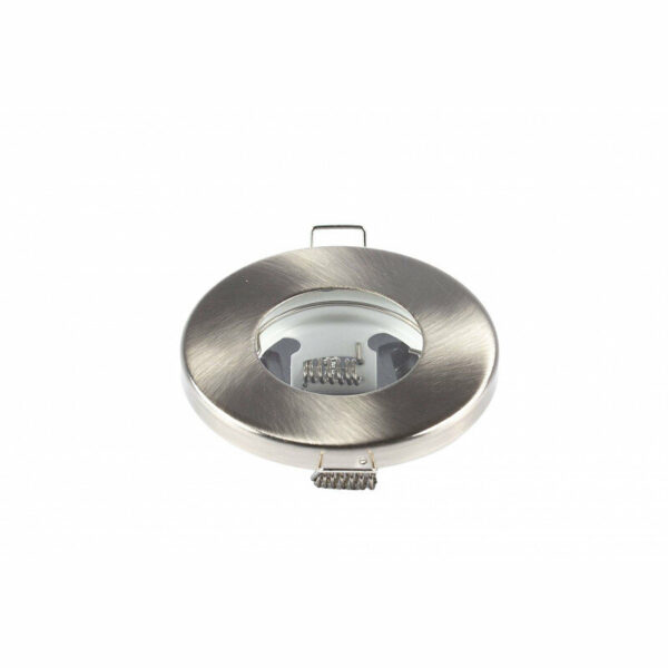 Support de spot étanche IP65 - rond aluminium brossé - Aluminium brossé - GU10 - Rond