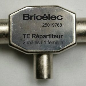 Répartiteur TV en T blindé 9.52mm – 2 femelles, 1 mâle, métal