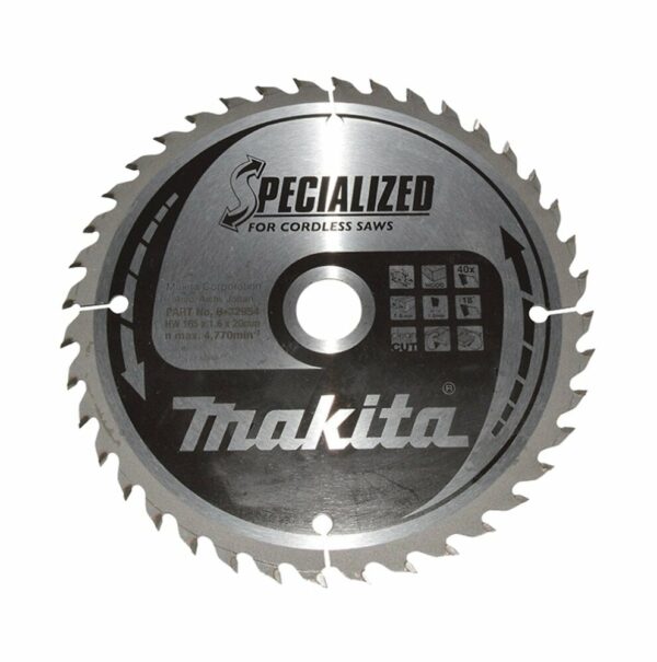 Lame de scie Makita CCF16540E SPECIALIZED 165 x 20 mm 40 dents pour bois