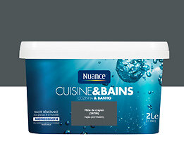 Peinture Cuisine & Bains Satin - Mine de crayon 2L - Protection Humidité et Taches