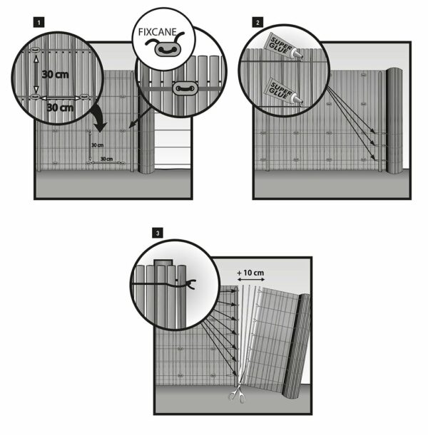 Canisse double face 1x3m bambou