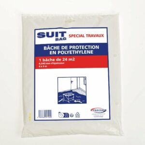 Film Protecteur Épais 6x4 m - Bâche de Protection Polyéthylène Transparent 24 m²