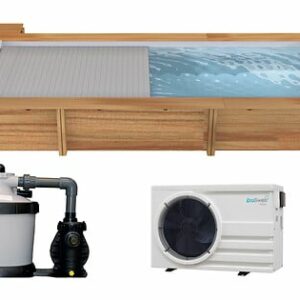 Piscine urbaine 6.0x2.5 coffre bois, filtration sable, pompe à chaleur - Tout pour votre piscine urbaine !