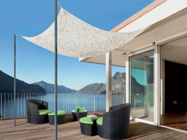 Filet D'Ombrage Réversible Bicolore "Sahara" 2,4 x 3 m - Gris Clair/Foncé, Anti-UV