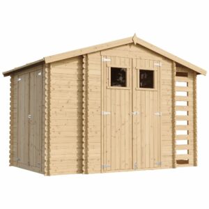 Abri de jardin en bois et range bûches I206xL328xH218 cm / 5,41 m2 - M389