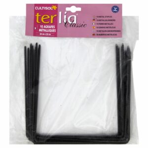 Agrafes métalliques 20x20 cm pour maintien de collerettes, paillages et dalles – Usage intérieur et extérieur