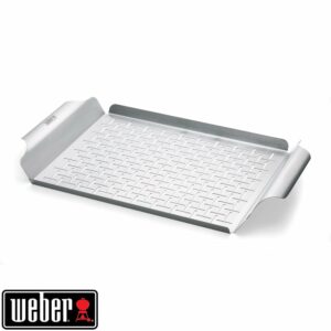 Plat de cuisson en acier inoxydable rectangle pour barbecue