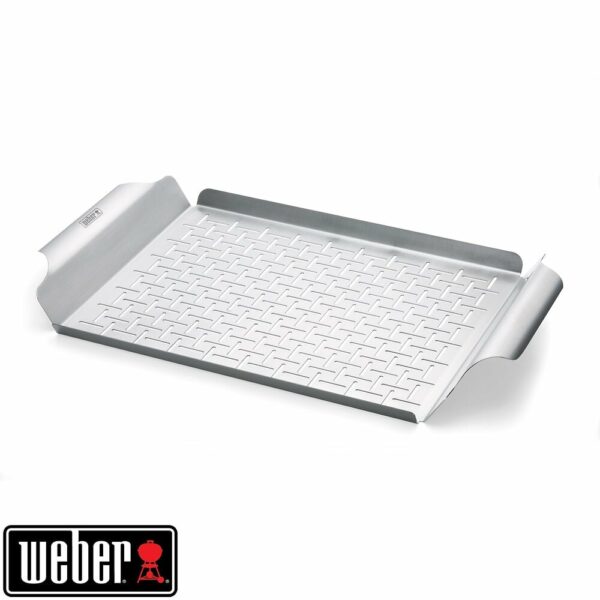 Plat de cuisson en acier inoxydable rectangle pour barbecue