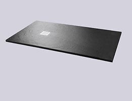 Receveur douche solidstone Bastia - Noir - 80x140x2.7cm