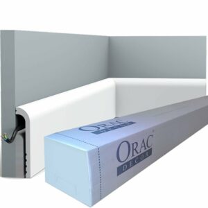 Plinthe de rénovation Orac Decor - 12x2,5x200cm (h x p x L) - surplinthe décorative polymère Carton 8 pièces