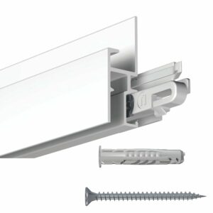 Cimaise Gallery-Click Rail R30 Blanc 200cm + clips + vis & chevilles Multimatériaux - Cimaise Tableau Newly