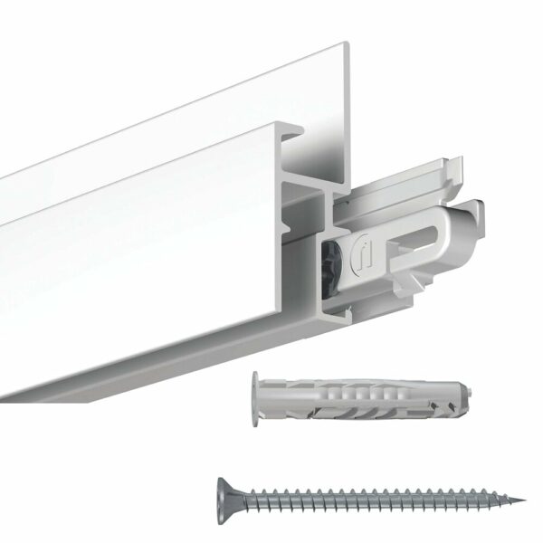Cimaise Gallery-Click Rail R30 Blanc 200cm + clips + vis & chevilles Multimatériaux - Cimaise Tableau Newly